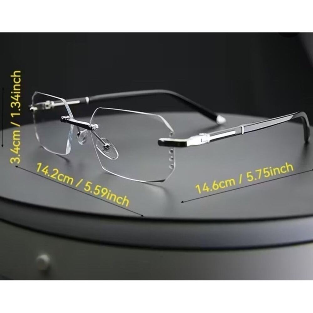 Blue Light Blocking Glasses,Computer Reading Glasses,Rimless Frame Smart Zoom - Picture 4 of 11